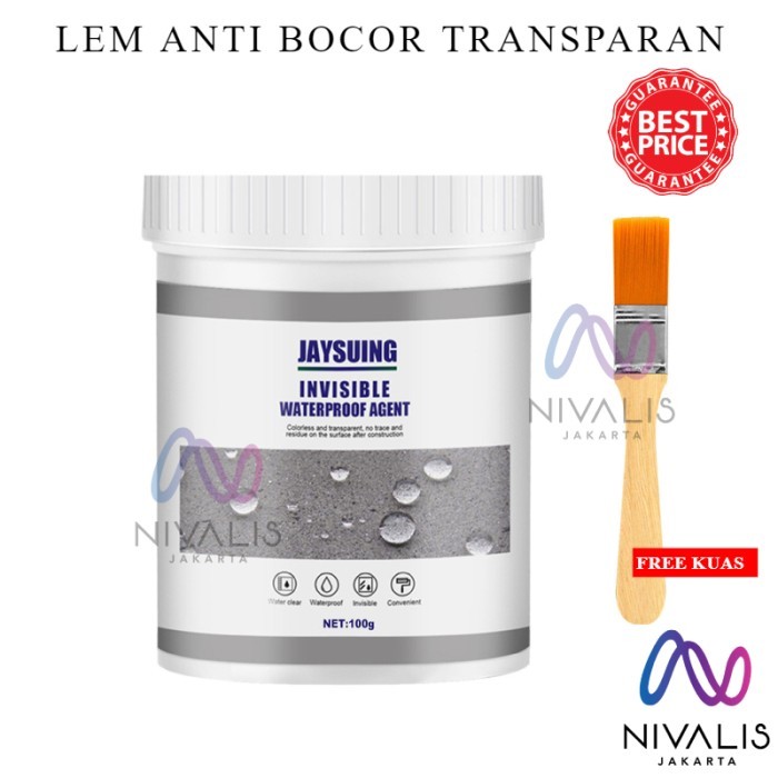 Tuklex- LEM TRANSPARAN BENING ANTI BOCOR + KUAS LEM JAYSUING BENING