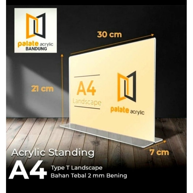 

[READY] AKRILIK TENT HOLDER A4T LANDSCAPE/ AKRILIK TENT CARD A4 tebal 2MM