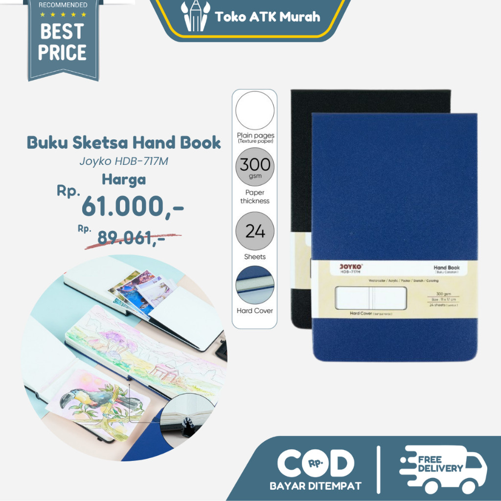 

[READY] Notebook Buku Sketsa Catatan Hand Book Joyko HDB-717M~Medium 300 gsm