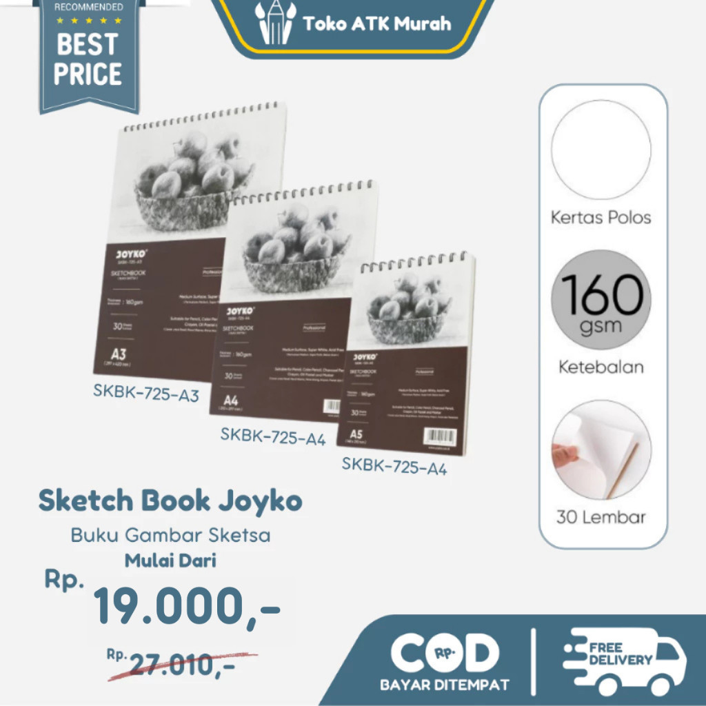 

[READY] Sketch Book A5 / A4 / A3 Joyko SKBK-725 Portrait - Buku Sketsa / Buku Menggambar