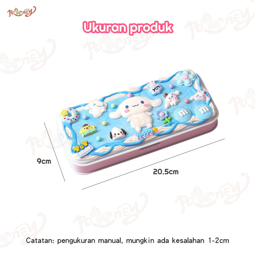 

JH8 Poney DIY Deco Cream Set Kotak Pensil Tempat Pensil Korea Lucu Anak