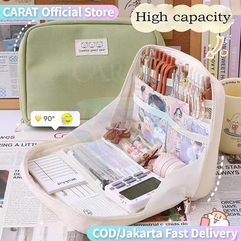 

JH8 12 Layer Tas Tempat Pensil Case Pouch Anak Sekolah Transparan Kapasitas Besar Stationery Kantor