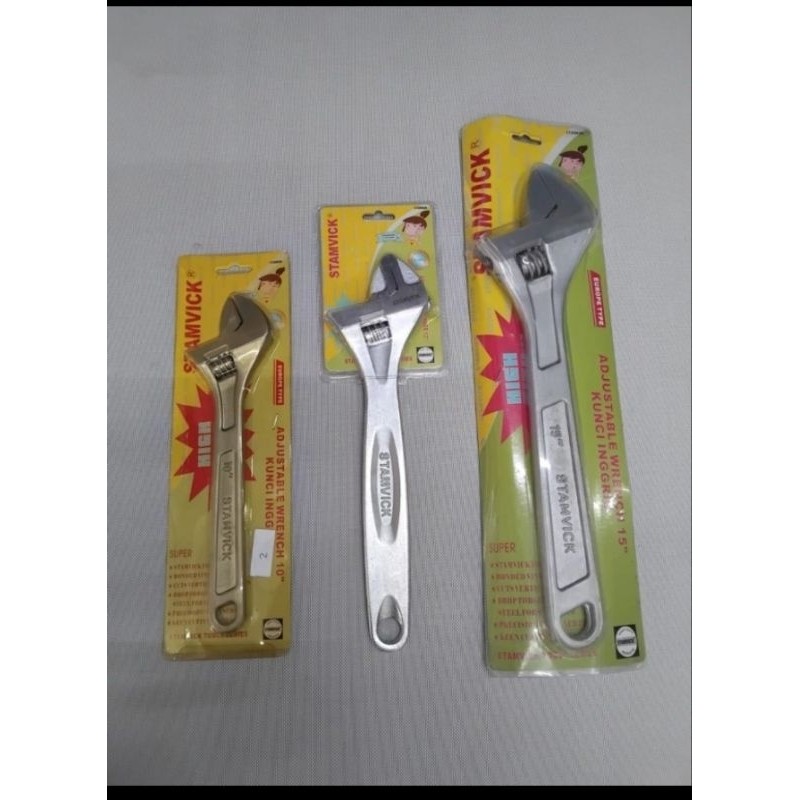 Kunci inggris stamvick super type eropa Ukuran : 10", 12", 15"