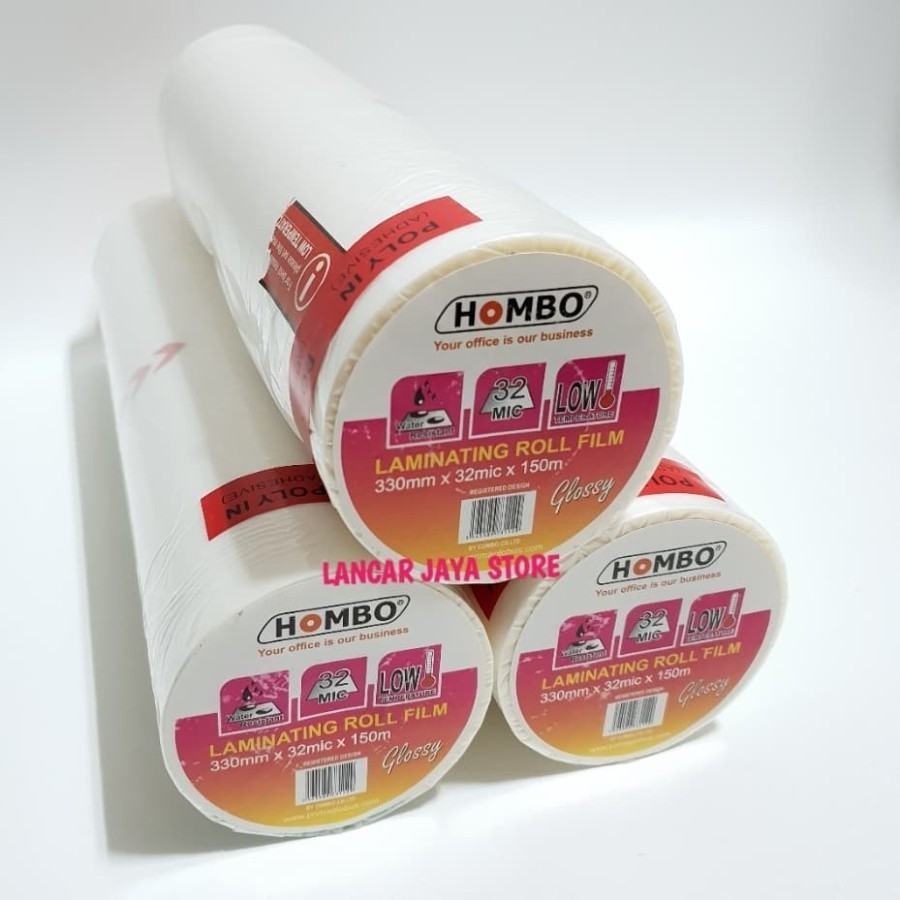 

JH8 Plastik Laminating Hombo Roll Glossy 330mm x 32Mic x 150m