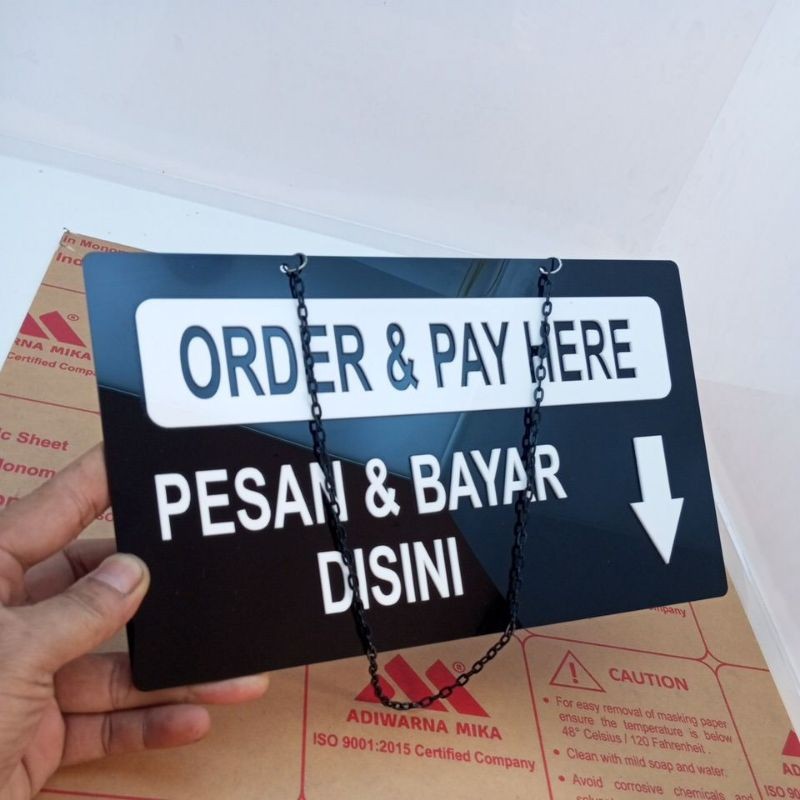 

JH8 Order & Pay Here, Pesan & Bayar Disini Sign In Acrilik Timbul