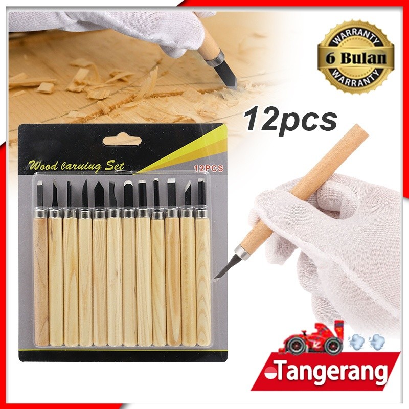

JH8 12pcs Pisau Ukir Kayu Wood Carving Tools Set / Alat Pahat Kayu / Wood Carving Knife Karet