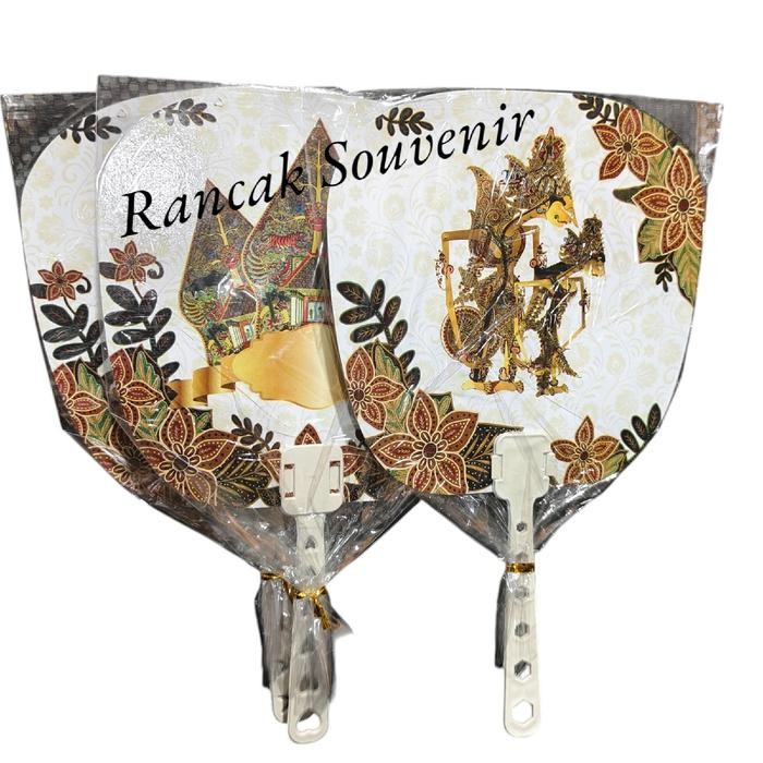 Isi 50 Pcs Souvenir Kipas Wayang Cantik Kemasan Plastik Souvenir Pernikahan Khitanan Ulang Tahun