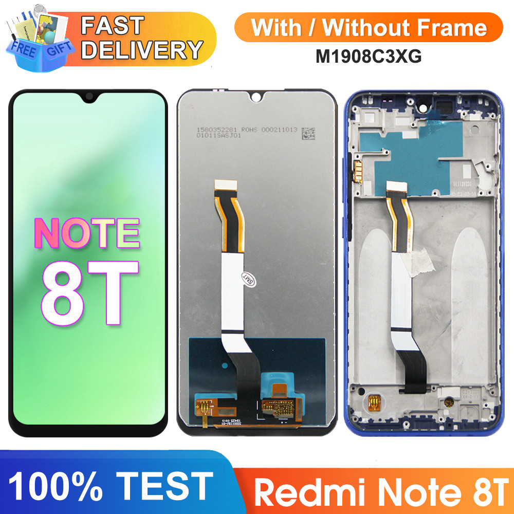 6.3" Screen for Xiaomi Redmi Note 8T M1908C3XG Lcd Display Touch Screen Digitizer with Frame for Red