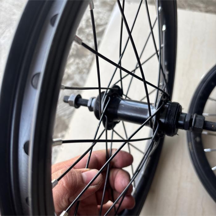 SALE WHEELSET VELG SEPEDA LIPAT ANAK BAN 16 DOUBLE WALL BISA CAKRAM