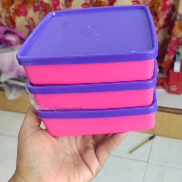 Square Away Tupperware 360 Ml Warna Ungu/Biru