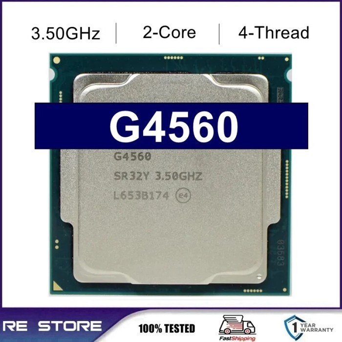 Used Pentium G4560 Processor 3MB Cache 3.50GHz LGA 1151 Dual Core