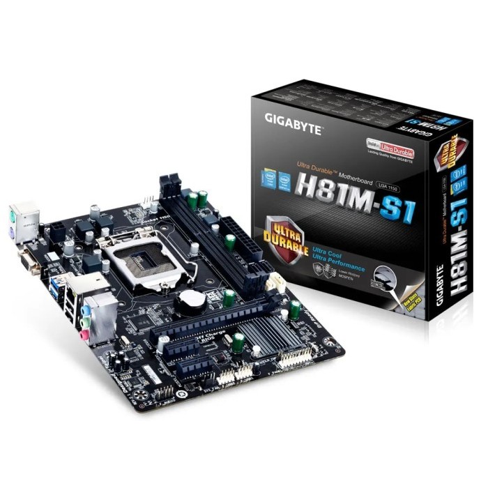 Full newGigabyte GA-H81M-S LGA 1150 Ultra Durable Motherboard