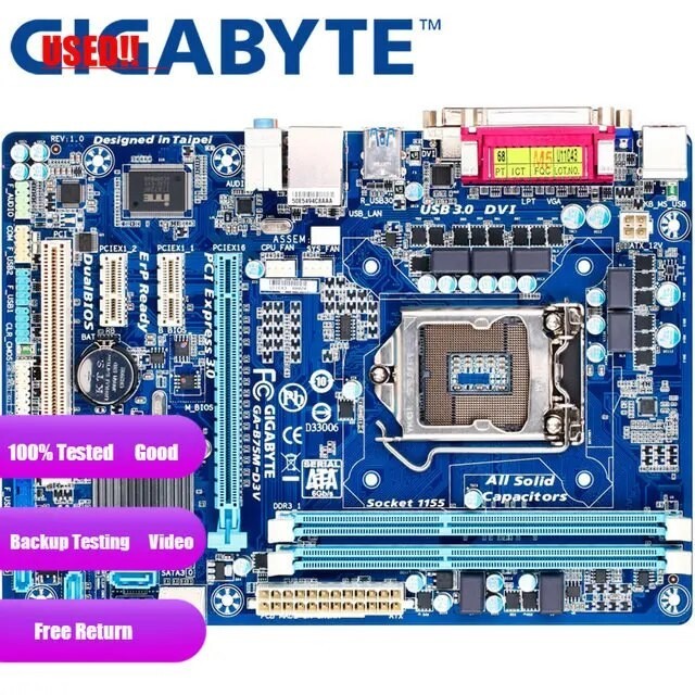 GIGABYTE GA-B75M-D3V Desktop Motherboard B75 Socket LGA 1155 i3 i5 i7