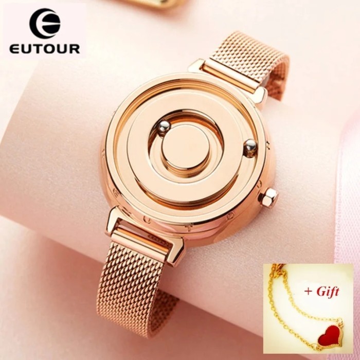EUTOUR Ladies Magnetic Watches Women Watch Luxury Gold Quartz Watch