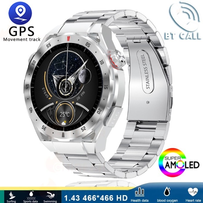 For ECG Health Blood Sugar Smart Watch Men ECG+PPG HD Bluetooth Call