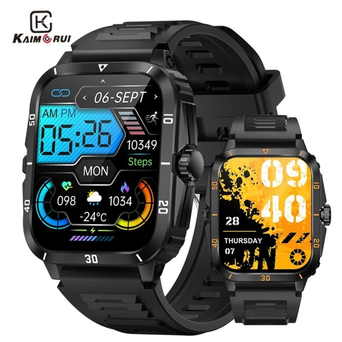 KAIMORUI 1.96inch Outdoor Military Smartwatch Men Bluetooth Call