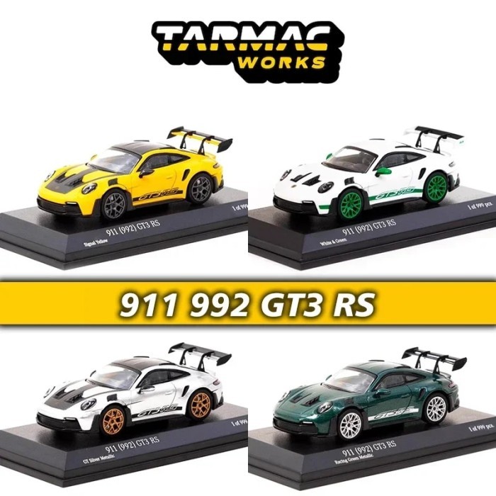TW MINICHAMPS 1:64 911 992 GT3 RS Yellow GT Silver Diecast
