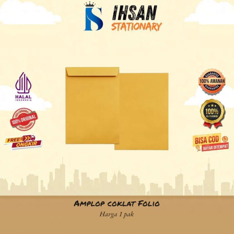 

Amplop Coklat Folio Isi 100 Lembar (1 Pack)