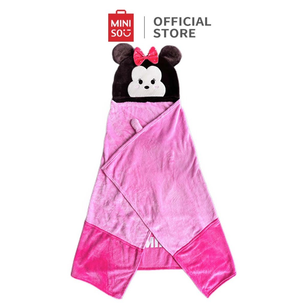 Miniso X Disney Hooded Blanket Selimut Lembut dengan Penutup Kepala Lucu Selimut Hoodie Karakter