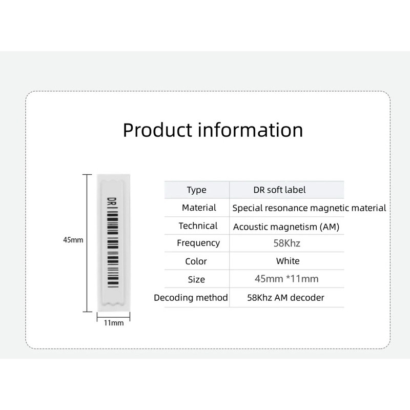 

540pcs DR+ anti-theft soft tag 58/Bare anti-theft labels Acousto-Magnetic (AM) alarm label