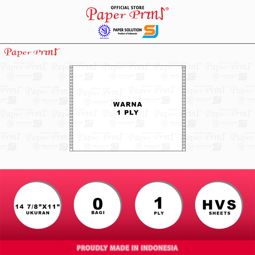 

Paperyns Kertas Continuous Form 1PLY HVS 14 7/8" x 11