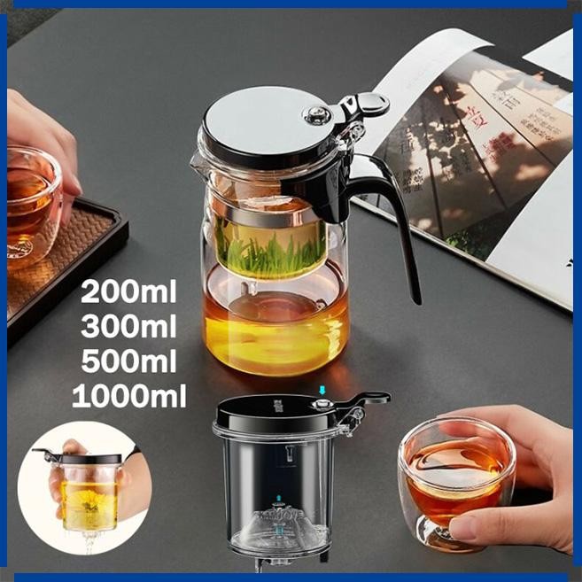 1000Ml Glass Infuser Teapot /Gelas Saringan Rempah Glass Infuser/Coffee Make