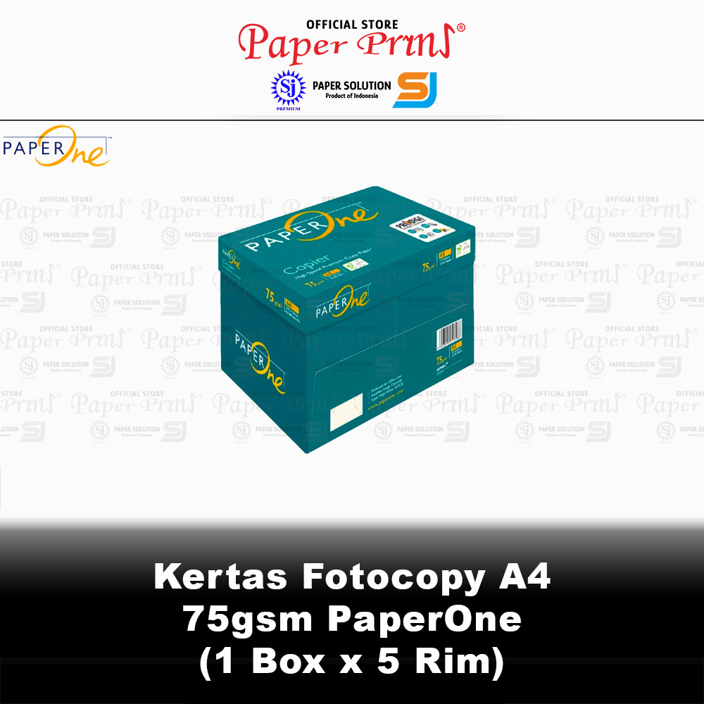 

Kertas Fotocopy HVS A4 75gr PaperOne 1 Box isi 5 Rim