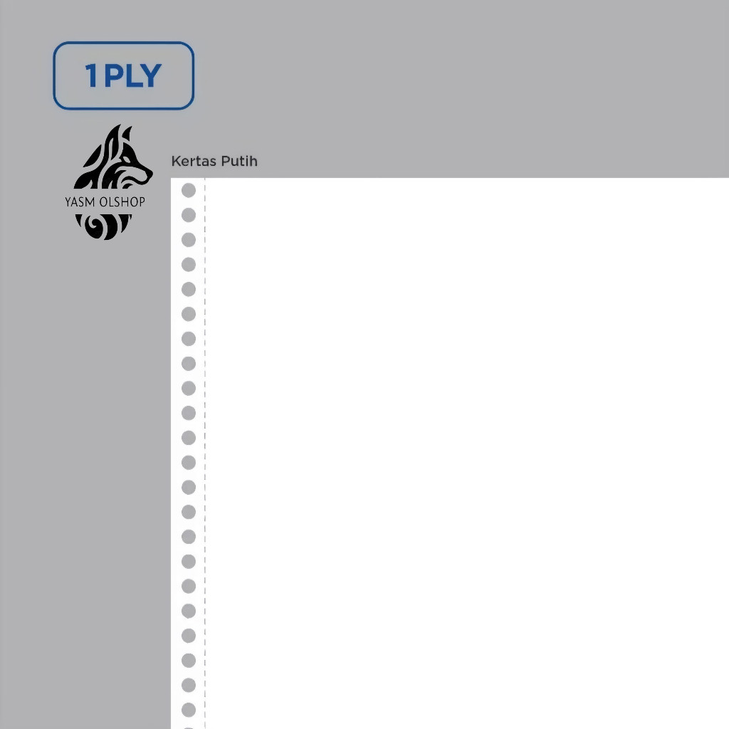 

Continuous Form Kertas Komputer Paper9.5 x11 1 ply Rangkap CF K1/CF K1 PRS