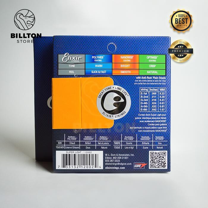 Ready- Senar Gitar Elektrik Elixir 1 Set Nanoweb Nickel Plated Steel Gitar String