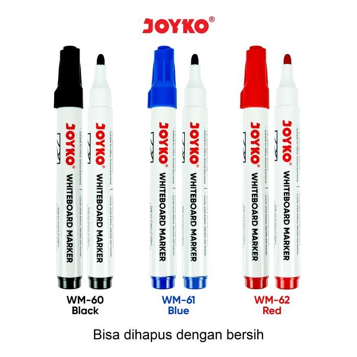 

Ready JT JOYKO WHITEBOARD MARKER BLACK BLUE RED SPIDOL PAPAN TULIS JOYKO HITAM BIRU MERAH LUSIN BOX