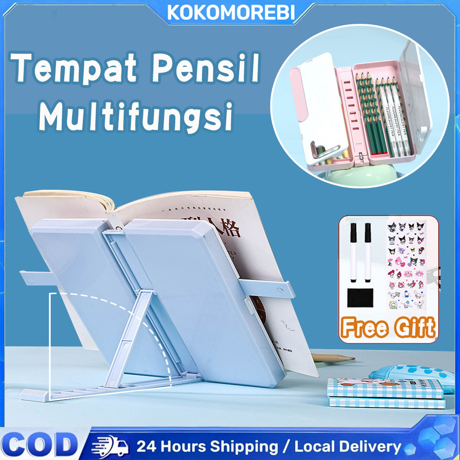 

Tempat Pensil Lipat 2IN1 Multifungsi Dengan Tatakan Buku Dan Papan Tulis Praktis / Kotak Pensil