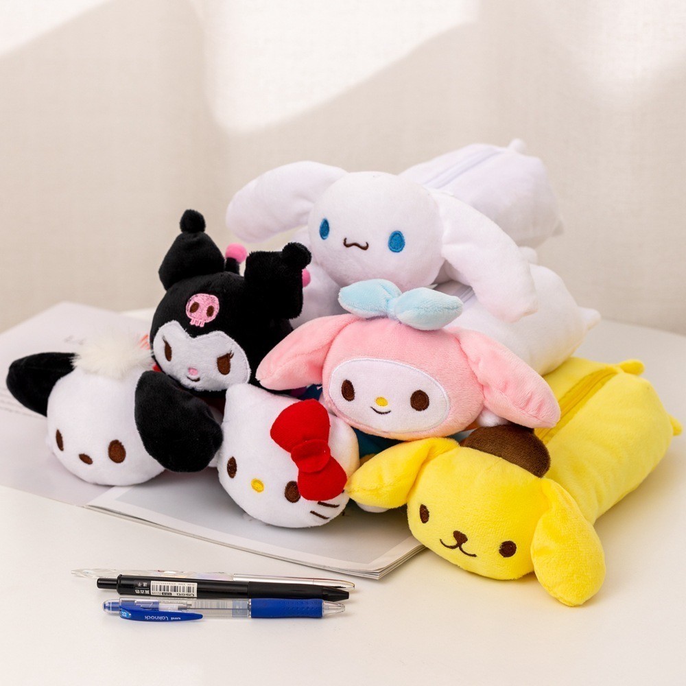 

Kotak Pensil Tempat Alat Tulis Boneka Cinnamoroll Kuromi Melody Sanrio Pompompurin Pochacco Dog ATK