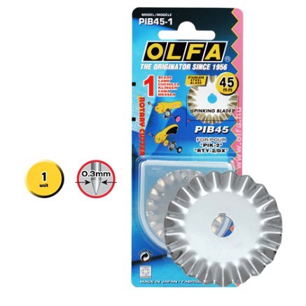 

OLFA PIB45-1 Refill Pisau Rotary Cutter (1pc/pack) Pinking Blade