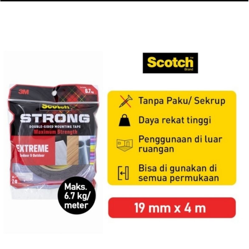 

3M scotch extreme mounting tape 414-M19 19mm4m indoor outdoor