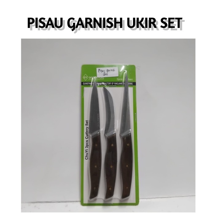 PREMIUM Pisau Garnish Ukir Set Sayur Buah Bonsai Buah Kelapa Carving Knife 3pc