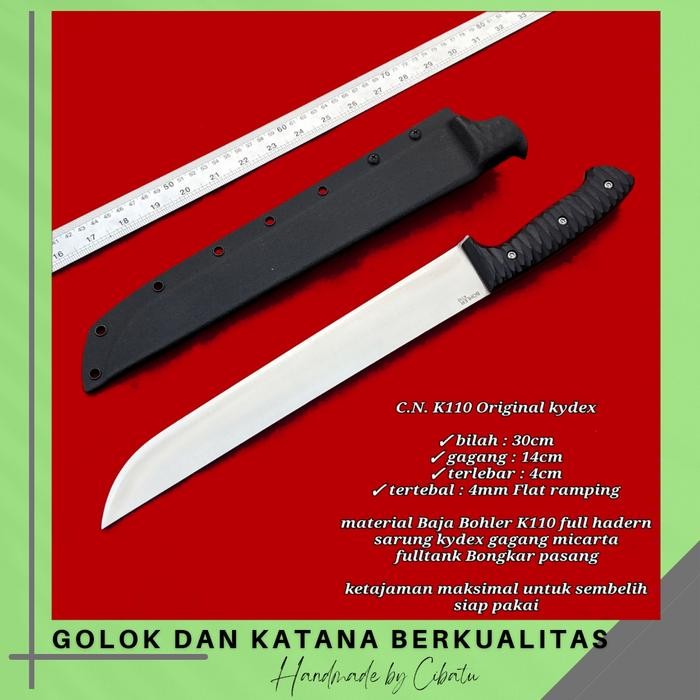 PREMIUM GOLOK SEMBELIH SAPI PREMIUM BAJA BOHLER K110 30CM KYDEX MICARTA TAJAM