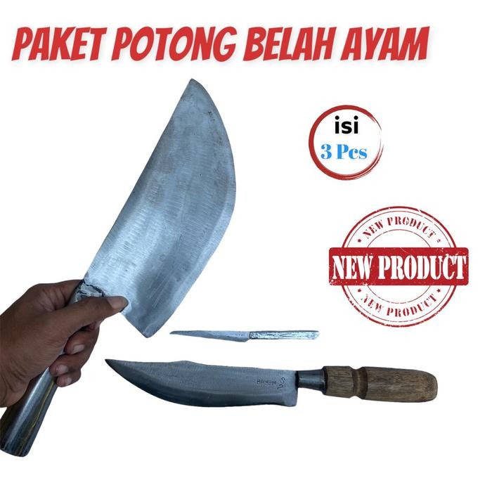PREMIUM Pisau Cacah Daging Dan Tulang Sembelih Ayam Usus - Golok Sayur Tebal