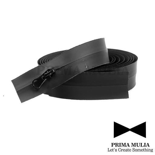 PREMIUM Resleting Waterproof/ Zipper Coil No 5 Meteran Warna Hitam