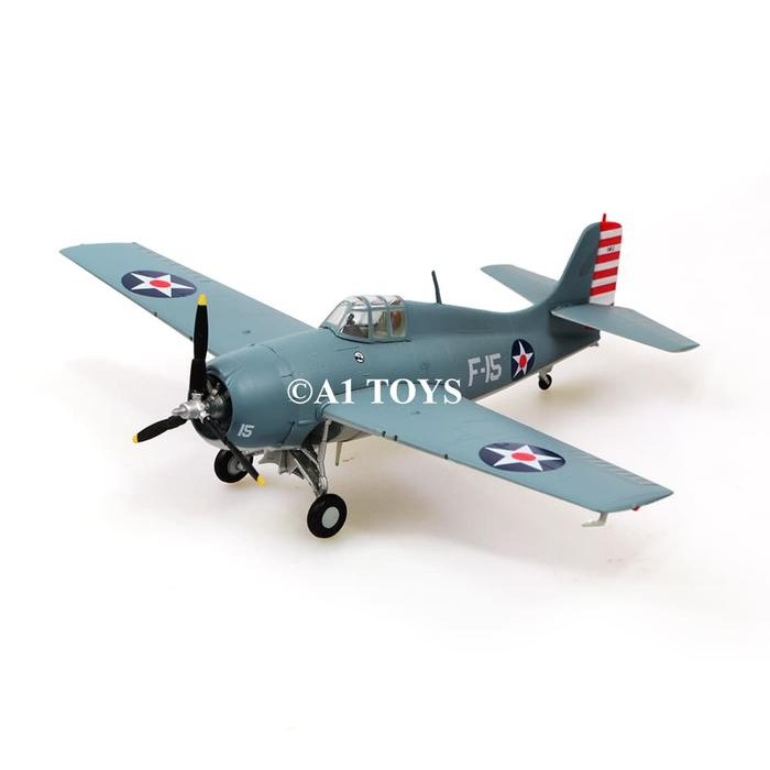 BerkahToys-- Miniatur Pesawat F4F-4 Grumman Wildcat VF-3 Easy Model 12 cm 1:72