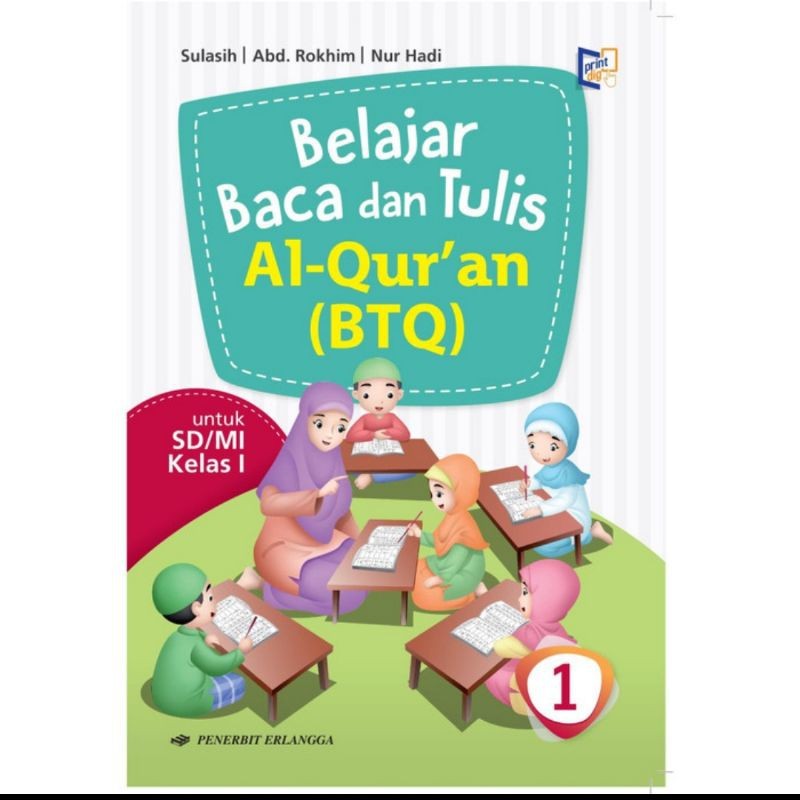 Buku Belajar Baca dan Tulis Alquran BTQ Kelas 1 Erlangga