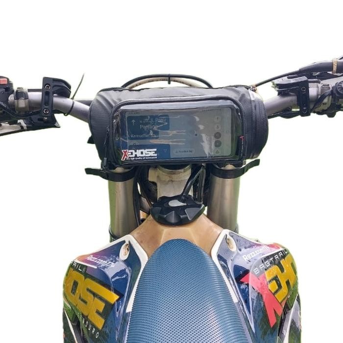 ASLI TAS STANG MOTOR XDHOSE HANDLEBAR BAG TRANSFARAN GPS, HP ANDROID WATEROOF TRAIL ADVENTURE ENDURO