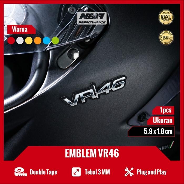 SIAPKIRIM NSA 1PCS EMBLEM VR46 VR46 BUKAN STICKER ATAU STICKER VR46 EMBLEM HELM MOTOR STIKER HELM