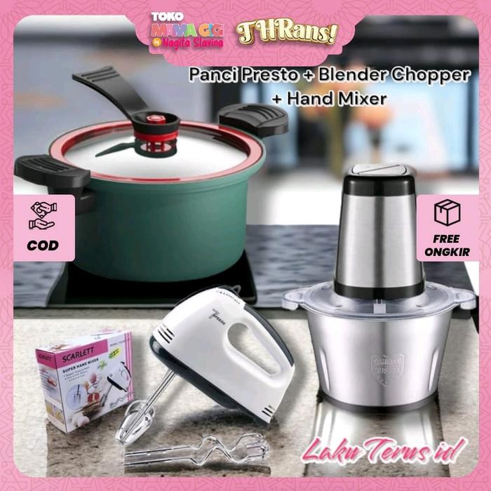 TERLARIS LT 022 TOKO MAMA GIGI Nagita Slavina Paket Bundling Panci Presto Hand Mixer Blender