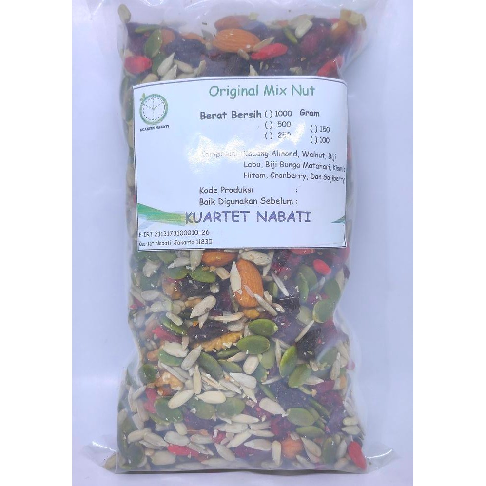 

Campuran Kacang, Biji, & Buah Kering / Original Mix Nut 500 Gr