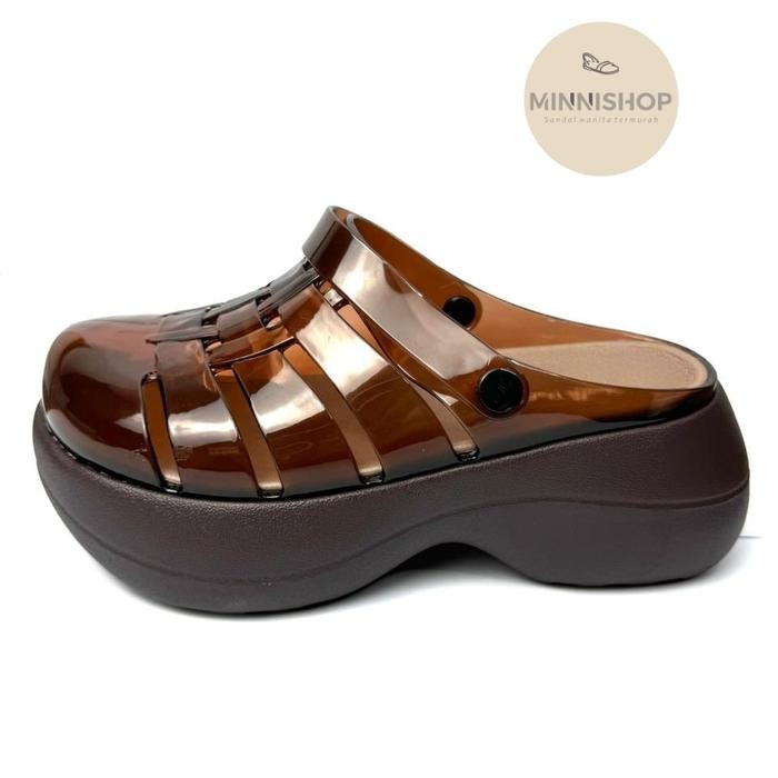 Sepatu Sandal Wanita Wedges Empuk Lentur Baim Clog Sandal Kodok Nyaman Jelly Karet