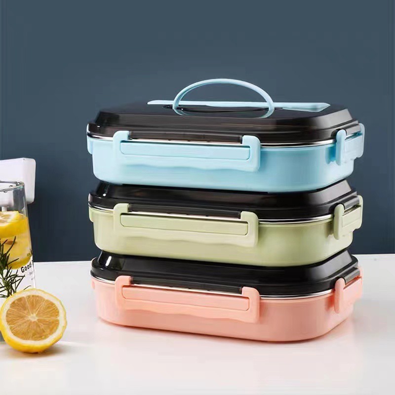 Lunch Box Stainless Sekat 4/Lunch Box Sekatan/Kotak Bekal Makan Siang Sekat