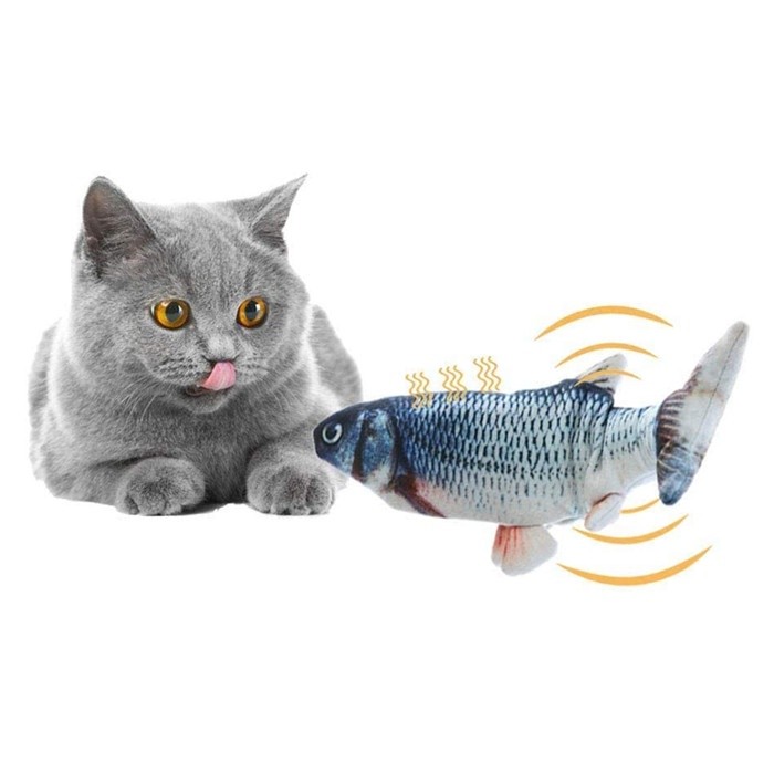 BONEKA GERAK Cap Bentuk IKAN Untuk Mainan Kucing Cat Toys Bergerak Elektrik Gitan Murah Scratch