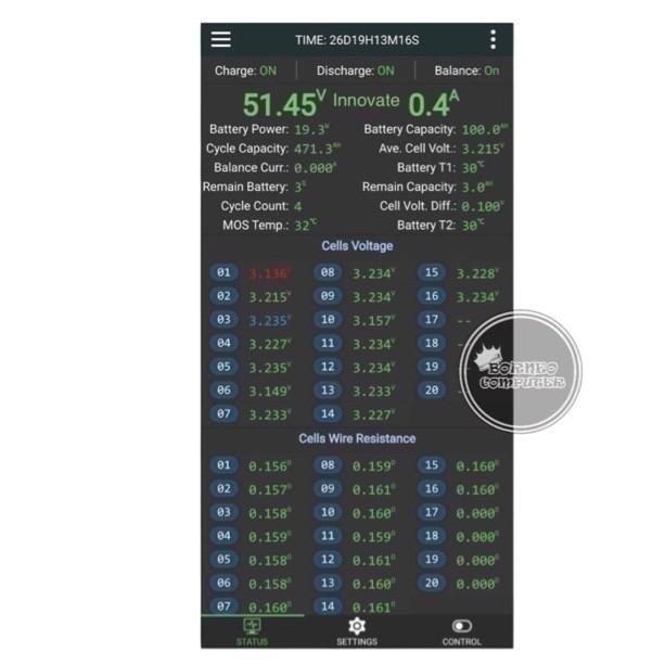 BMS BATERAI LIFEPO4 JIKONG 4S-24S SMART BALANCER BLUETOOTH
