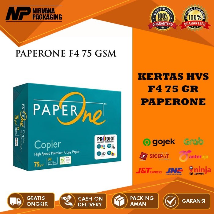 

KERTAS HVS F4 75GR 75 GR PAPERONE PAPER ONE PRINT FOTOCOPY 1 RIM