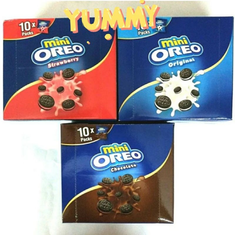 

oreo mini biskuit sachet 1 box isi 10 sachet